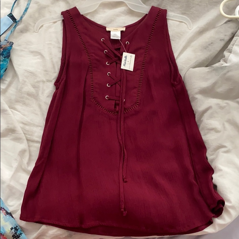 Burgundy flowy top
